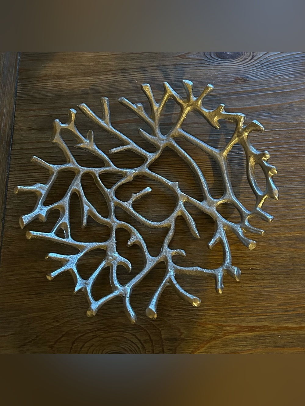Pewter Coral Branch Decorative Bowl